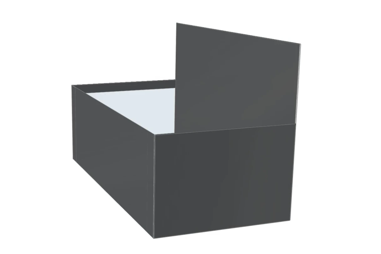 Rainhead box with lid open